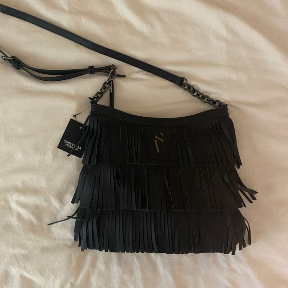 Black Fringe Crossbody Vera Wang Purse NWT